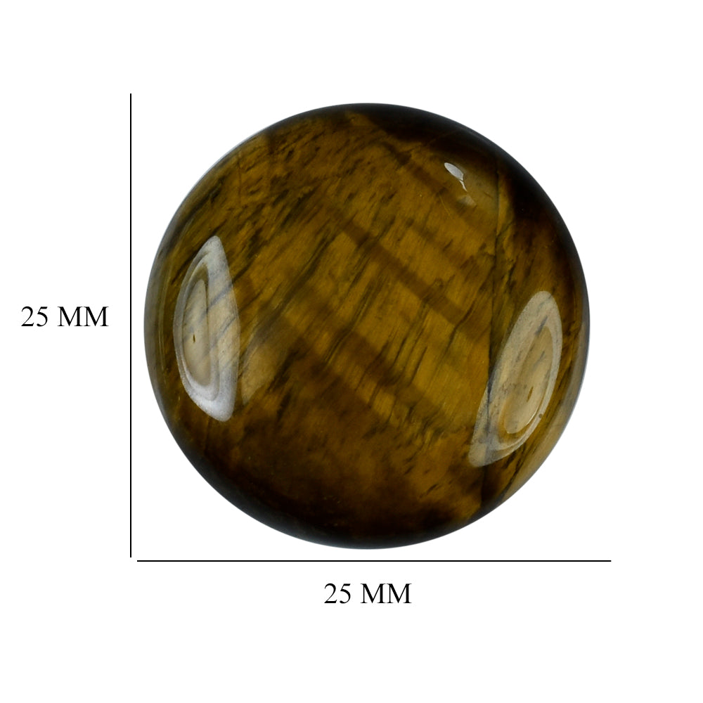 TIGER'S EYE QUARTZ ROUND CAB 25MM 31.50 Cts.