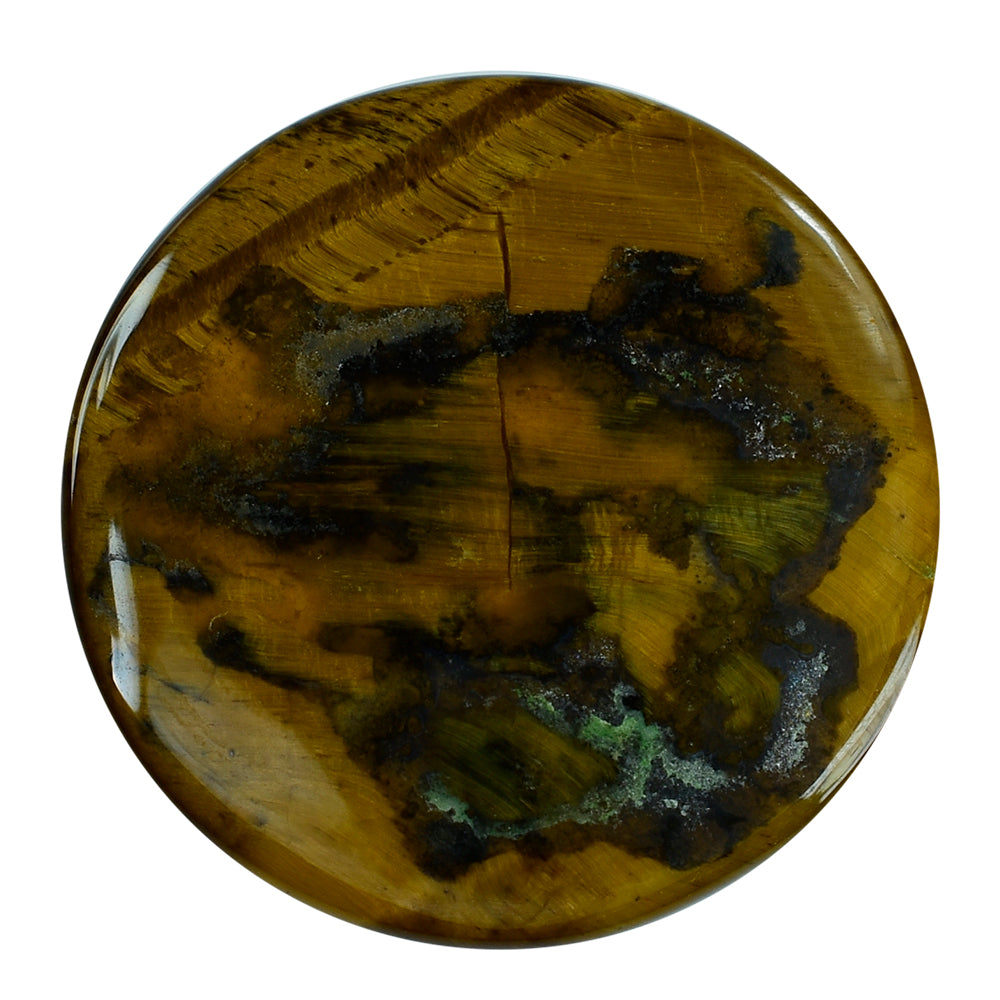 TIGER'S EYE QUARTZ ROUND CAB 30MM 54.95 Cts.