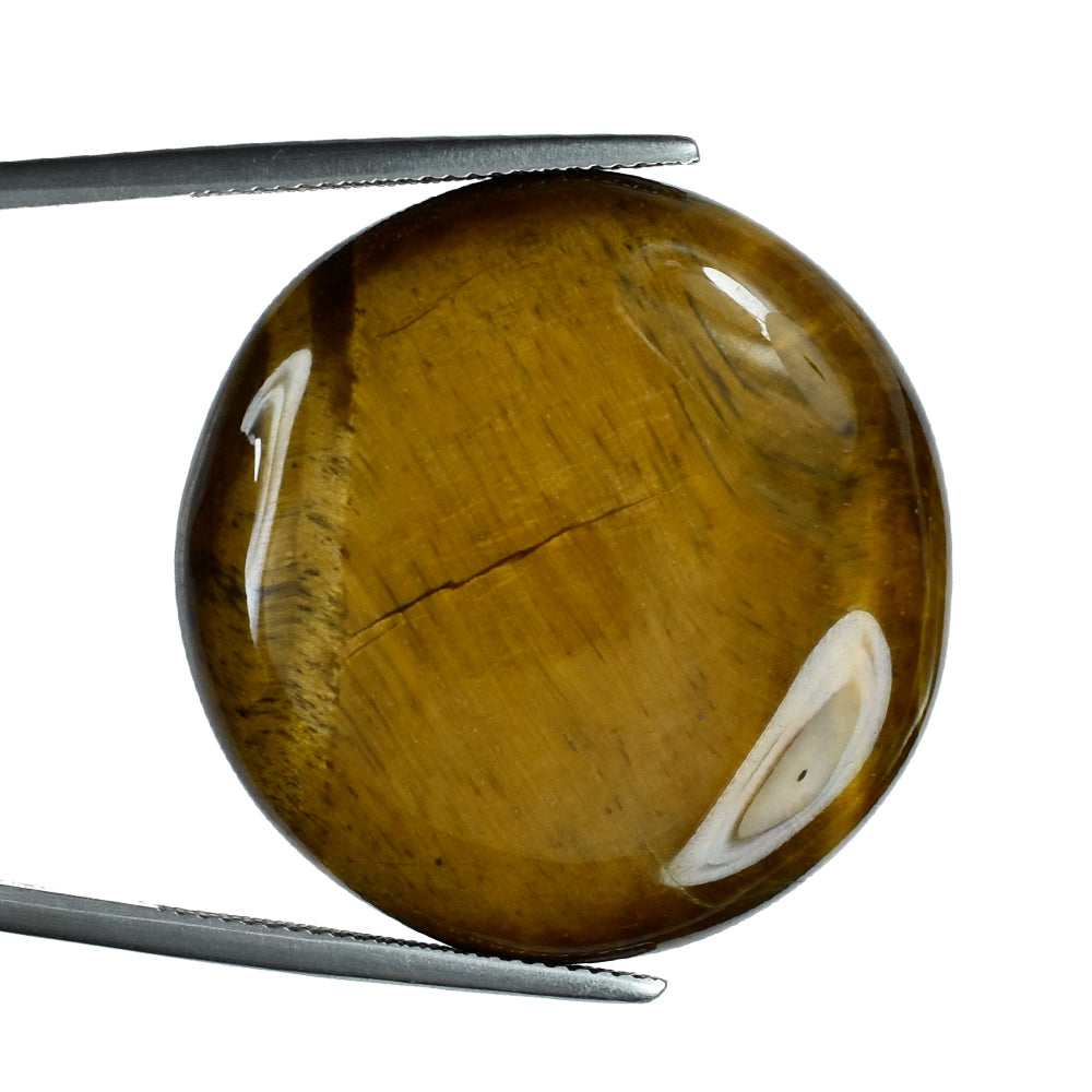 TIGER'S EYE QUARTZ ROUND CAB 30MM 54.95 Cts.