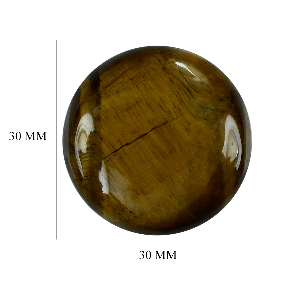 TIGER'S EYE QUARTZ ROUND CAB 30MM 54.95 Cts.