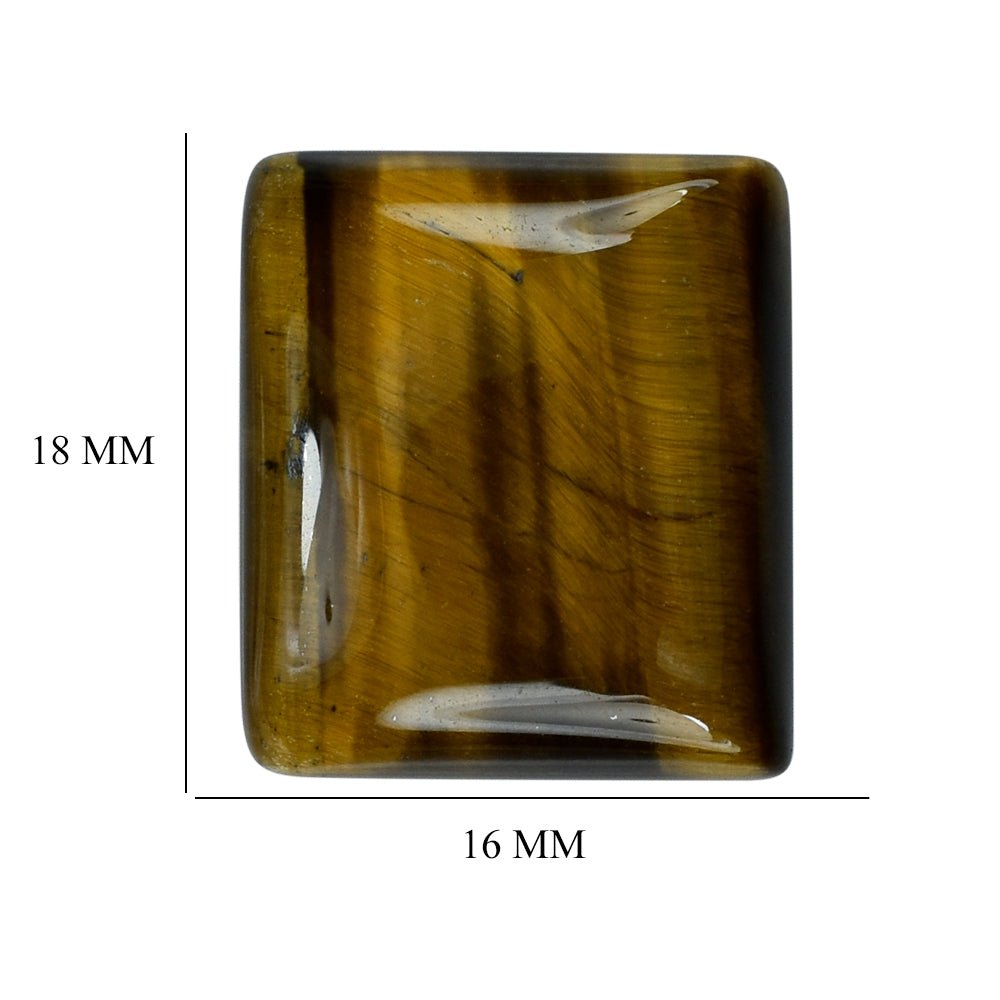 TIGER'S EYE QUARTZ SQUARE CAB 18X16MM 17.00 Cts.