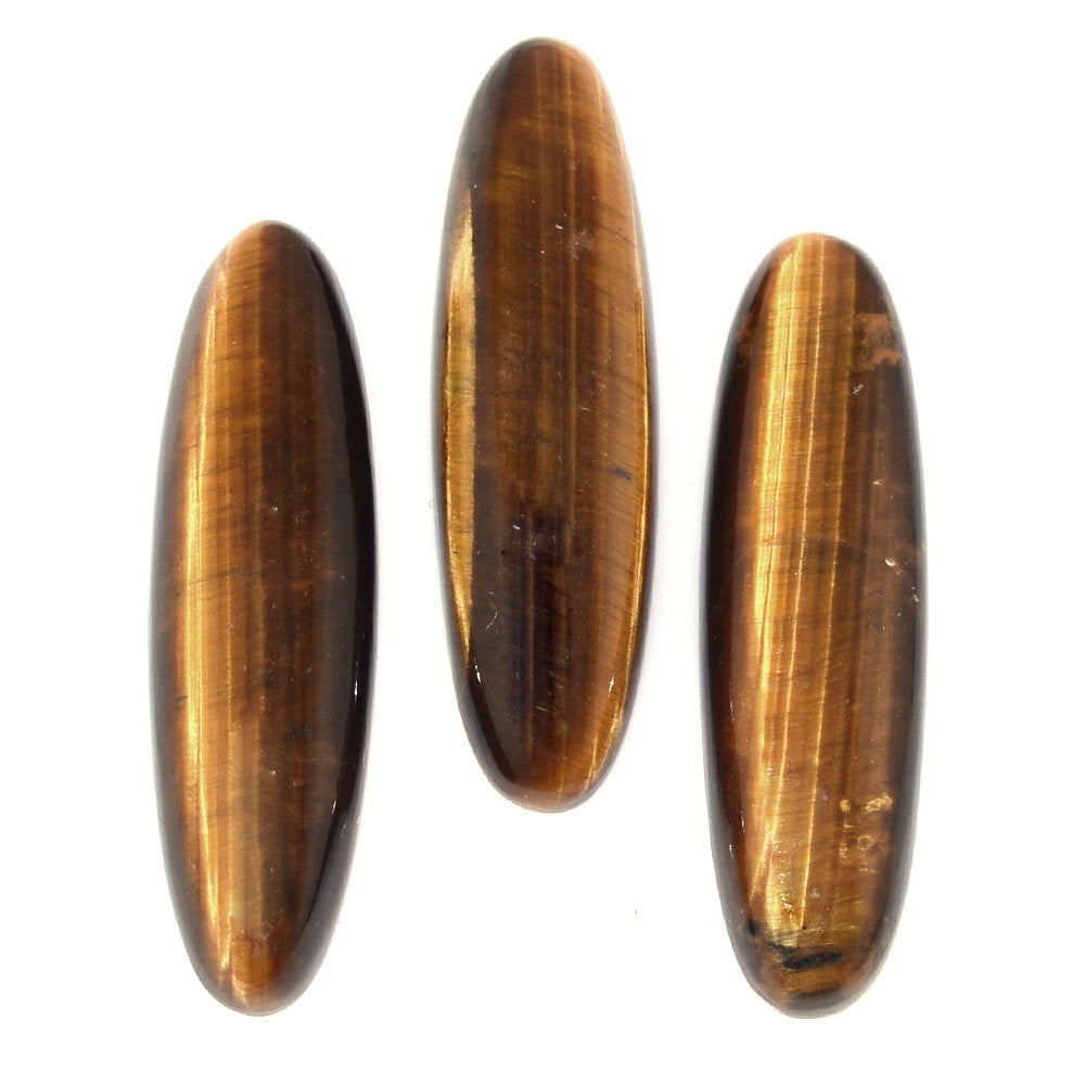 YELLOW TIGER'S EYE QUARTZ OVAL CAB 28.50X8MM 8.14 Cts.