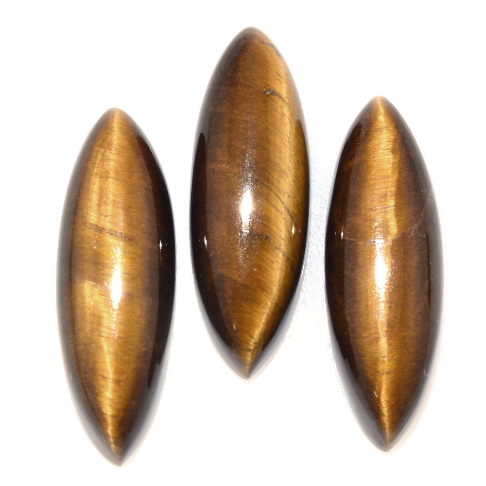 YELLOW TIGER'S EYE QUARTZ MARQUISE CAB 24X8MM 10 Cts.