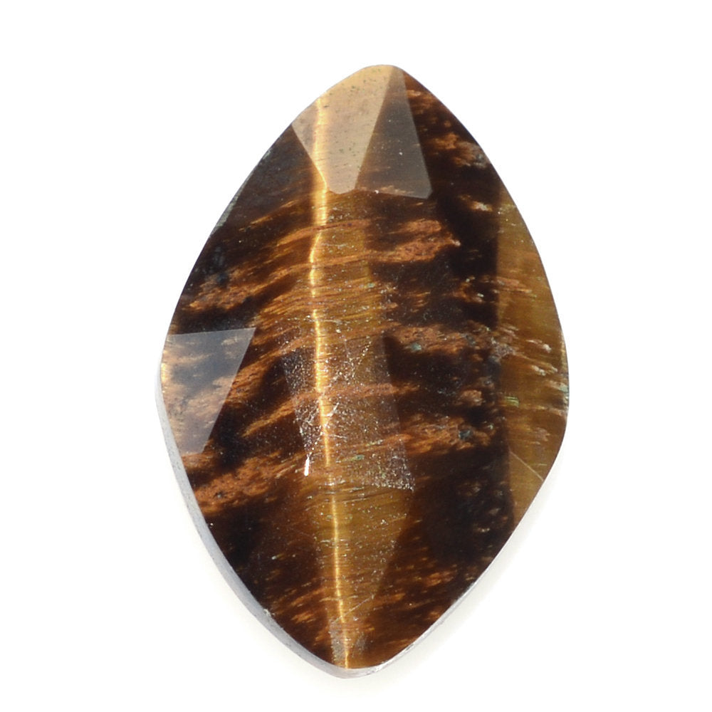 YELLOW TIGER'S EYE QUARTZ ROSE CUT BRIOLETTE IRREGULAR ONION SHAPE 14X9MM 3.08 Cts.