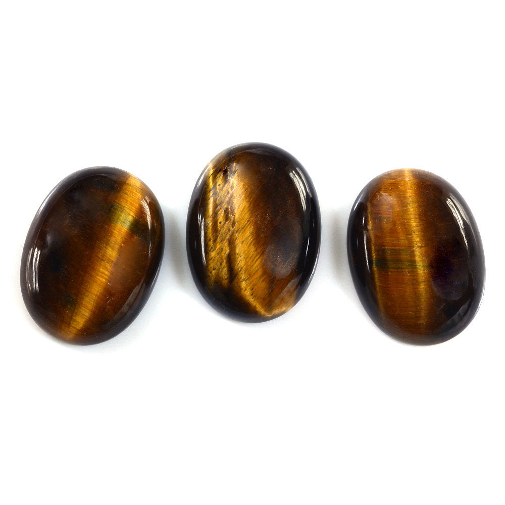 YELLOW TIGER'S EYE OVAL CAB 20X15MM 14.28 Cts.