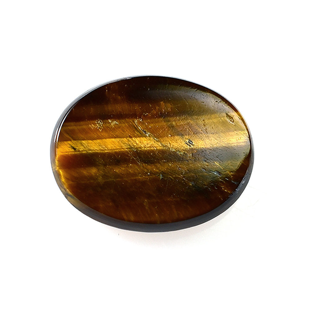 YELLOW TIGER EYE PLAIN OVAL CAB 14X11MM 4.33 Cts.