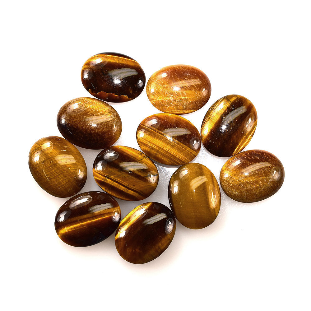 YELLOW TIGER EYE PLAIN OVAL CAB 14X11MM 4.33 Cts.