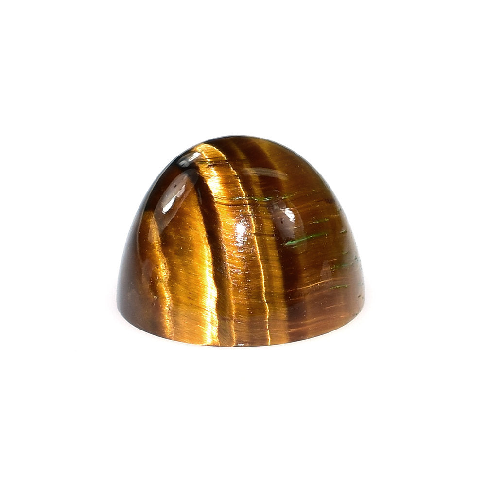YELLOW TIGER EYE HIGH DOME ROUND CAB 10.00MM 5.07 Cts.