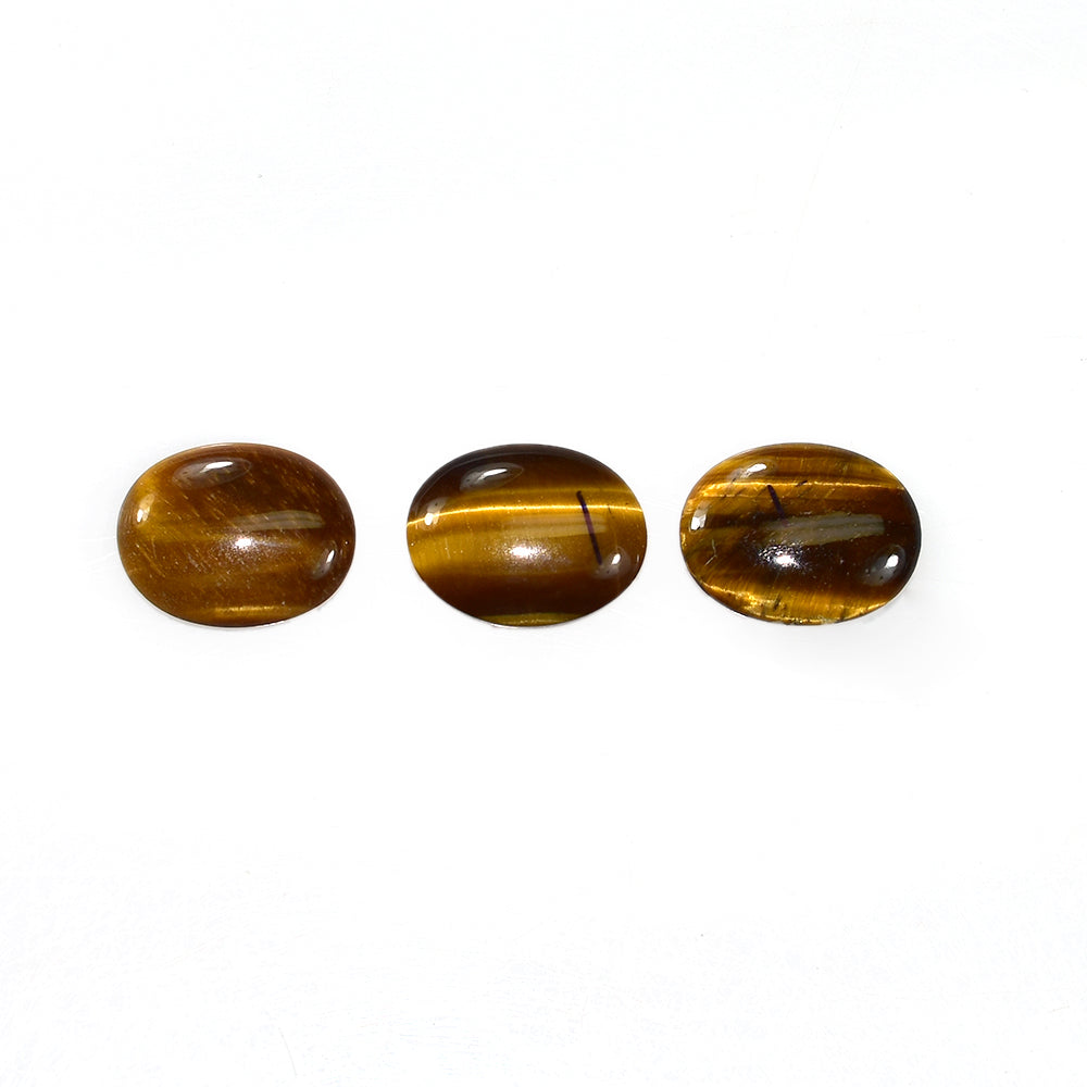 TIGER EYE YELLOW PLAIN OVAL CAB (YELLOW) (OPAQUE EYE STRIP) 14X11 MM 4.37 CTS