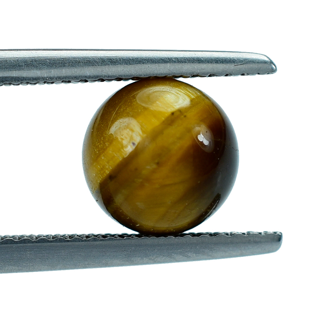 YELLOW TIGER EYE PLAIN ROUND BALL (NO DRILL)(OPAQUE)(CLEAN) 8.00X8.00 MM 3.50 CTS