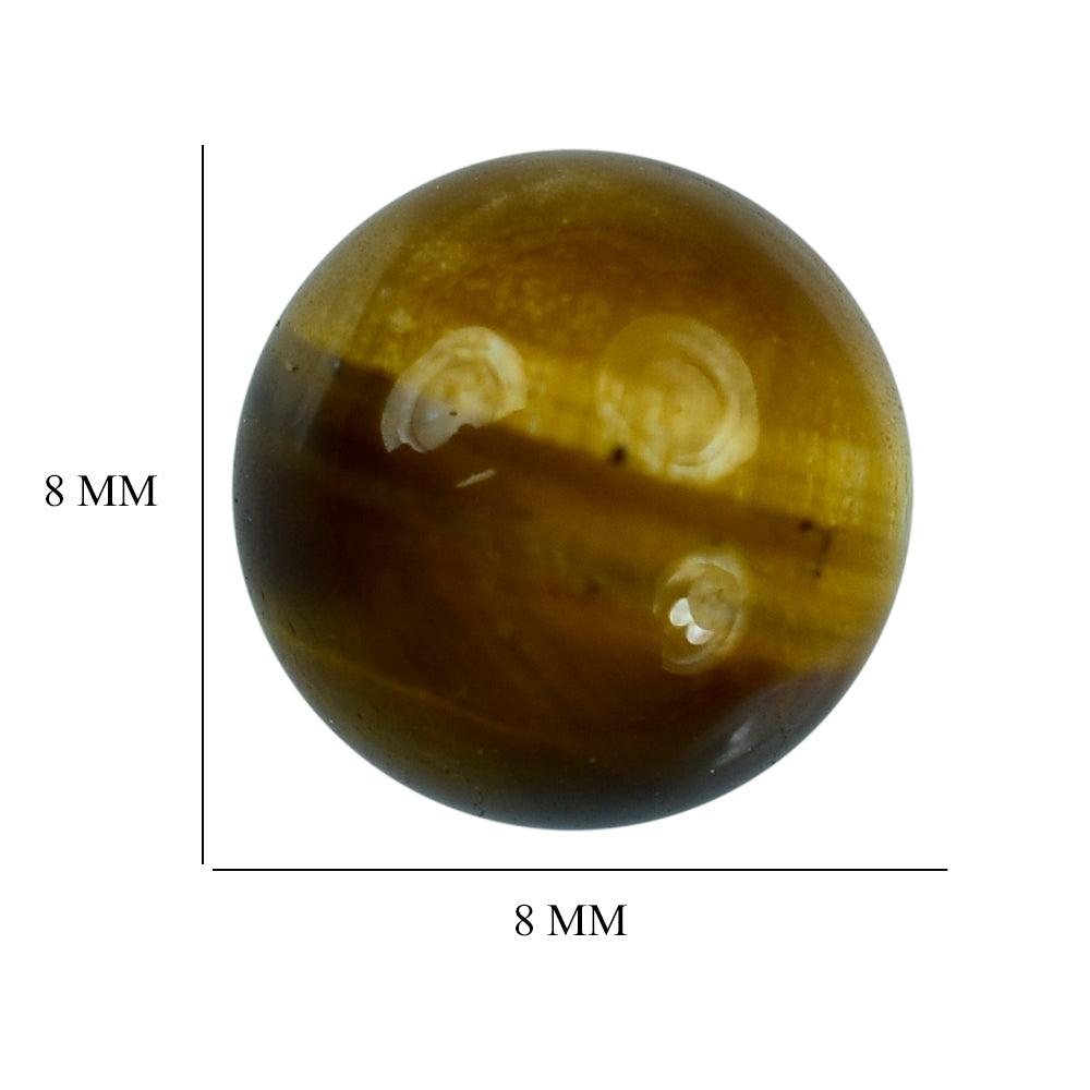 YELLOW TIGER EYE PLAIN ROUND BALL (NO DRILL)(OPAQUE)(CLEAN) 8.00X8.00 MM 3.50 CTS