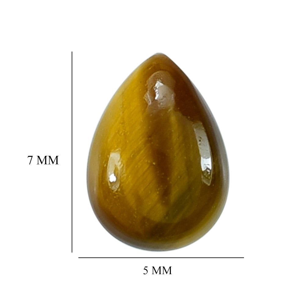 YELLOW TIGER EYE PLAIN PEAR CAB (OPAQUE)(CLEAN) 7.00X5.00 MM 0.58 CTS