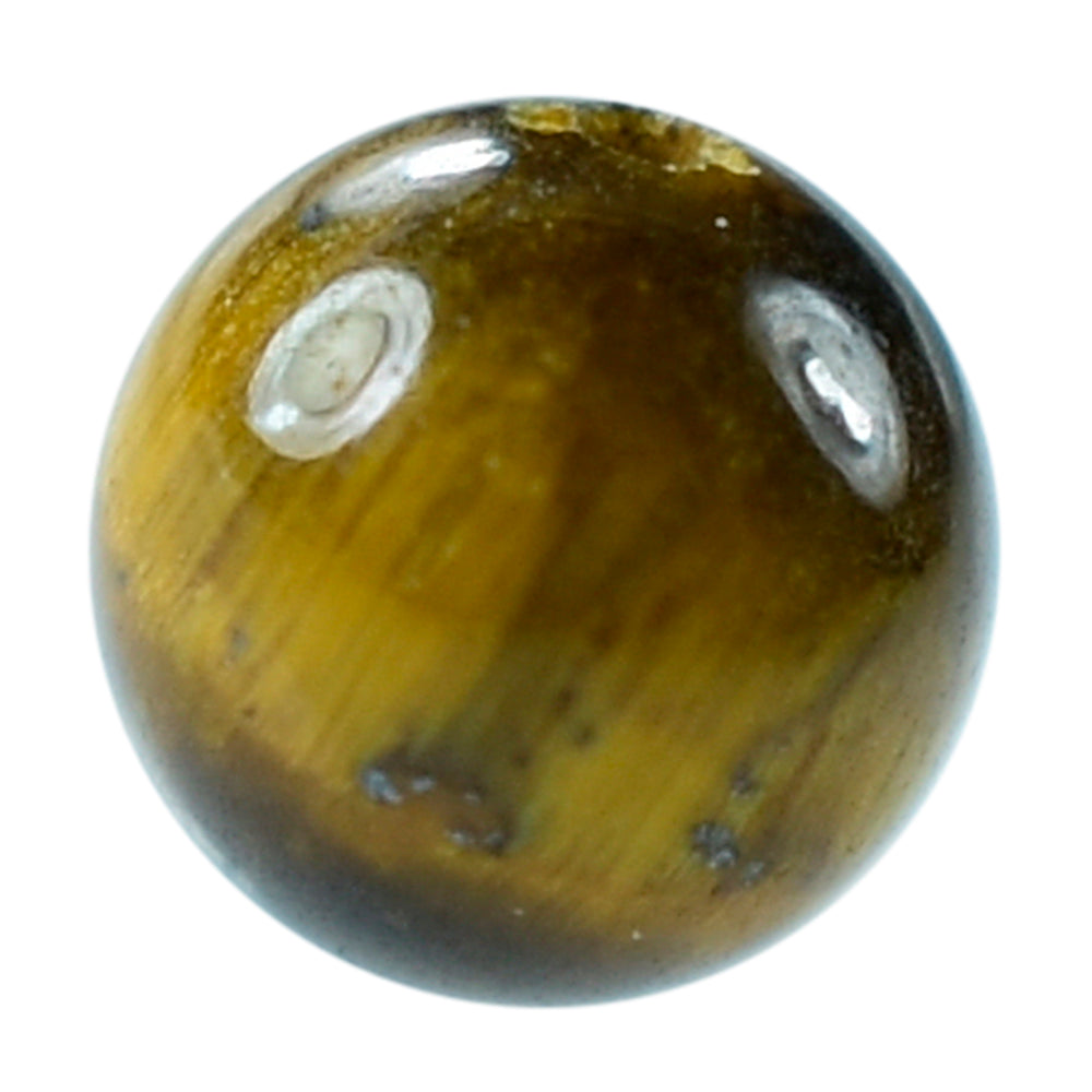 YELLOW TIGER EYE PLAIN ROUND BALL (F/D_0.60)(OPAQUE)(CLEAN) 3.00X3.00 MM 0.22 CTS