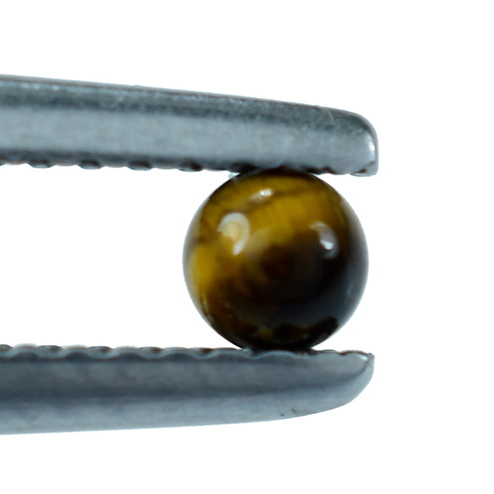 YELLOW TIGER EYE PLAIN ROUND BALL (F/D_0.60)(OPAQUE)(CLEAN) 3.00X3.00 MM 0.22 CTS