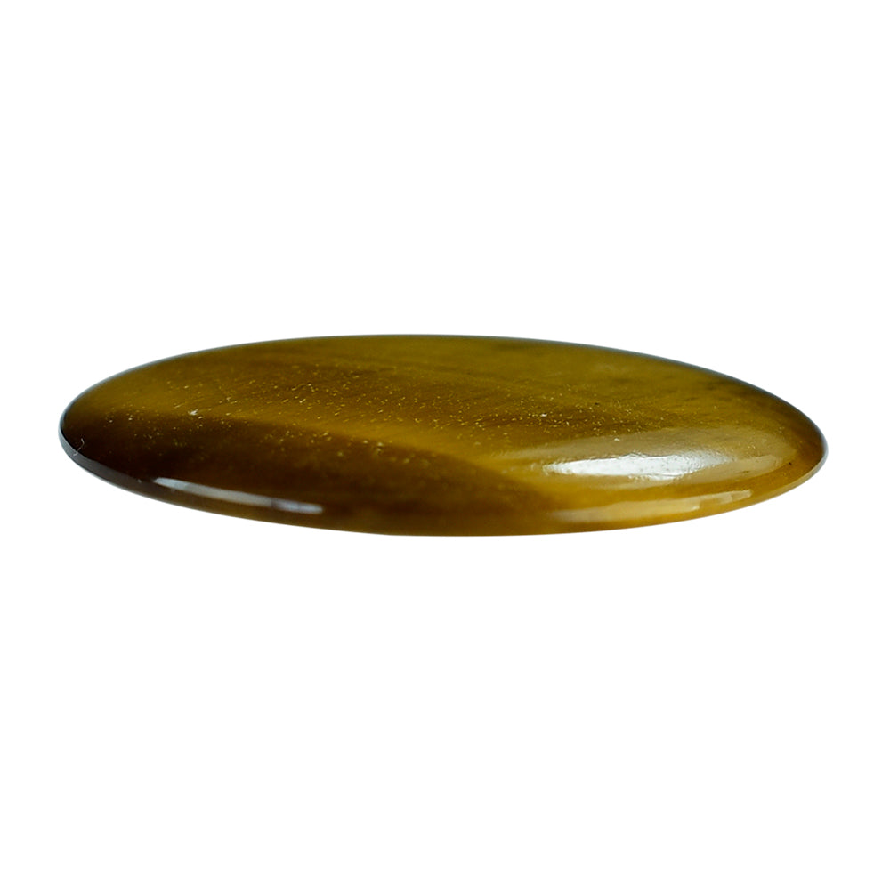 YELLOW TIGER EYE PLAIN ROUND CAB (OPAQUE)(CLEAN) 20.00X20.00 MM 6.80 CTS