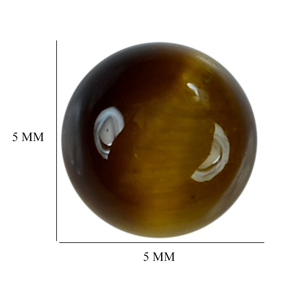 YELLOW TIGER EYE PLAIN ROUND CAB (OPAQUE)(CLEAN) 5.00X5.00 MM 0.49 CTS