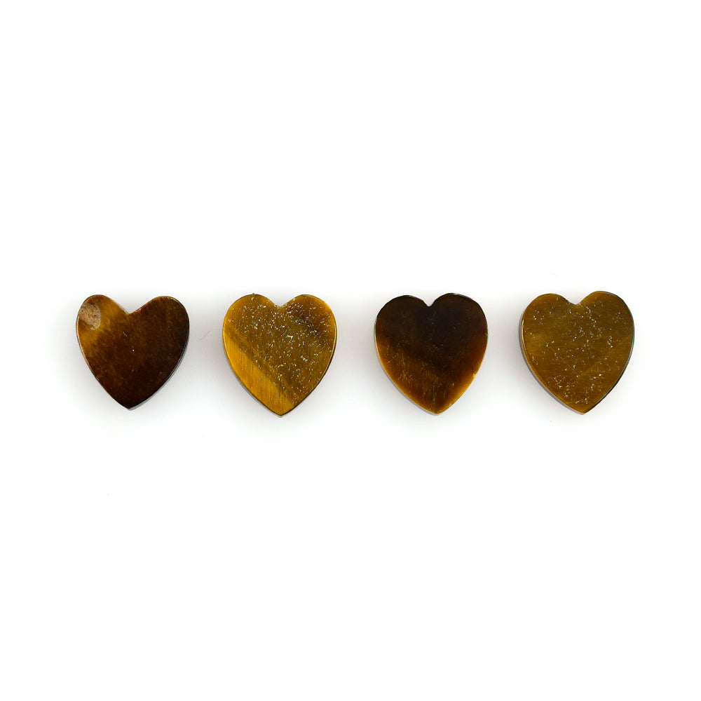 YELLOW TIGER EYE FLAT PLATE HEART (OPAQUE)(CLEAN) 9.50X9.50 MM 1.84 CTS