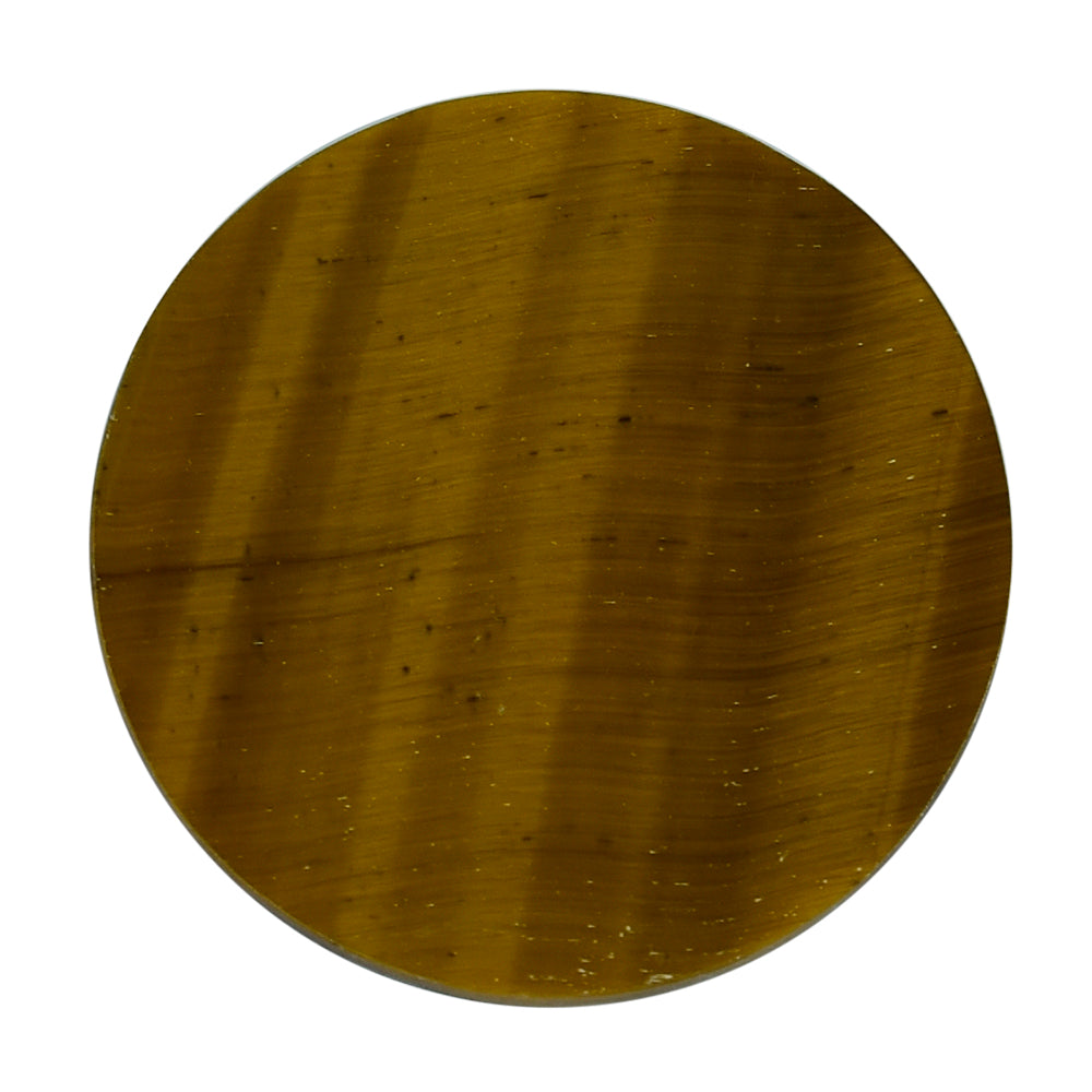 YELLOW TIGER EYE FLAT DISC ROUND (OPAQUE)(CLEAN) 24.80X24.80 MM 19.96 CTS