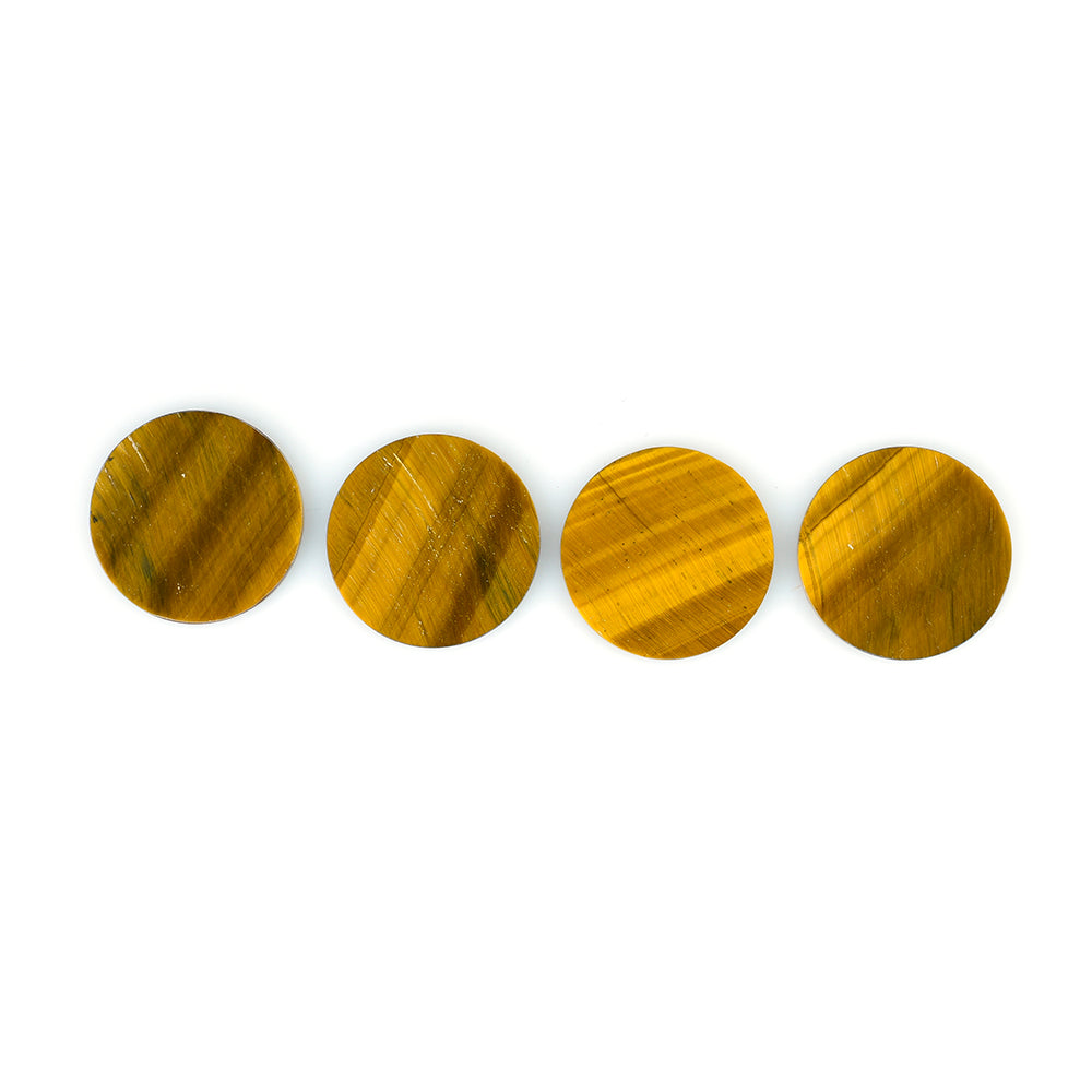 YELLOW TIGER EYE FLAT DISC ROUND (OPAQUE)(CLEAN) 24.80X24.80 MM 19.96 CTS