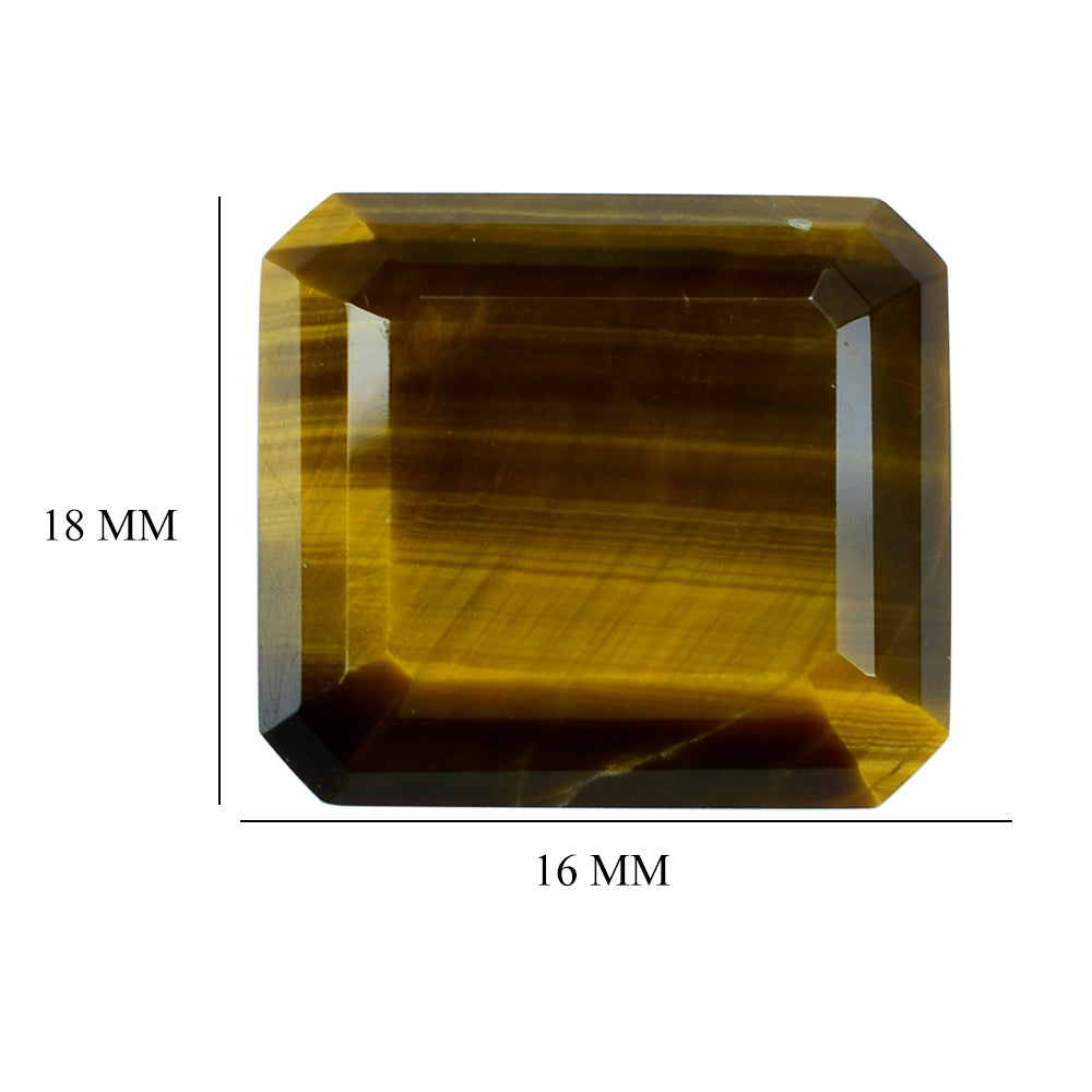 YELLOW TIGER EYE TABLE CUT OCTAGON CAB (FLAT BOTTOM)(OPAQUE)(CLEAN) 18.00X16.00 MM 11.55 CTS