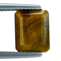 YELLOW TIGER EYE STEP CUT OCTAGON (OPAQUE)(CLEAN) 10.00X8.00 MM 3.42 CTS