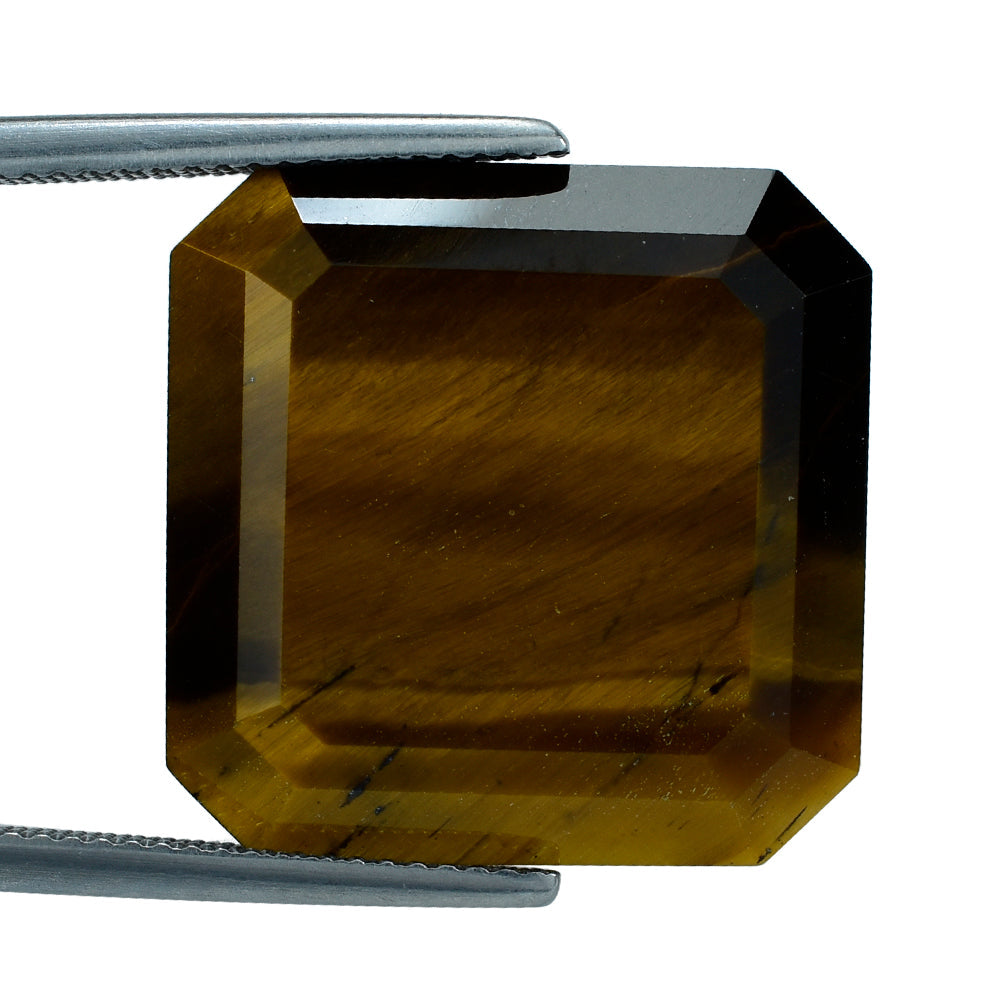 YELLOW TIGER EYE TABLE CUT OCTAGON CAB (FLAT BOTTOM)(OPAQUE)(CLEAN) 20.00X20.00 MM 12.25 CTS