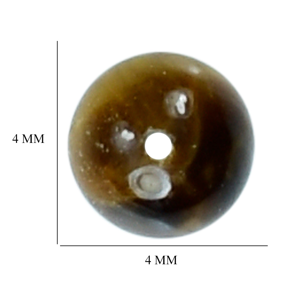 YELLOW TIGER EYE PLAIN ROUND BALL (F/D_0.60)(OPAQUE)(CLEAN) 4.00X4.00 MM 0.46 CTS