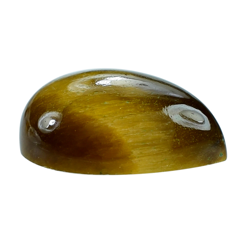 YELLOW TIGER EYE PLAIN PEAR CAB (OPAQUE)(CLEAN) 9.00X7.00 MM 1.62 CTS