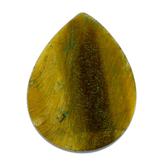 YELLOW TIGER EYE PLAIN PEAR CAB (OPAQUE)(CLEAN) 9.00X7.00 MM 1.62 CTS