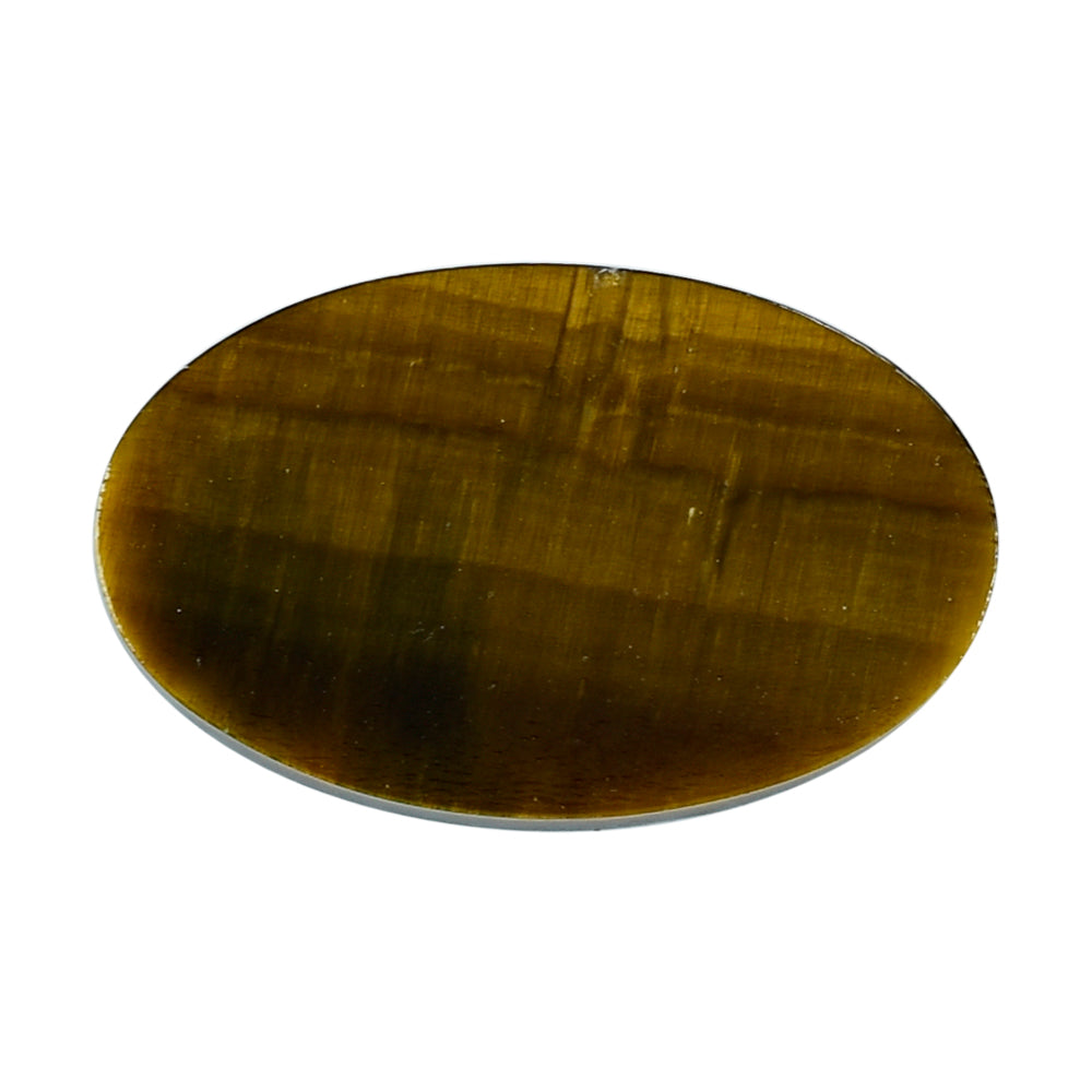YELLOW TIGER EYE FLAT PLATE OVAL (OPAQUE)(CLEAN) 17.40X10.70 MM 3.90 CTS