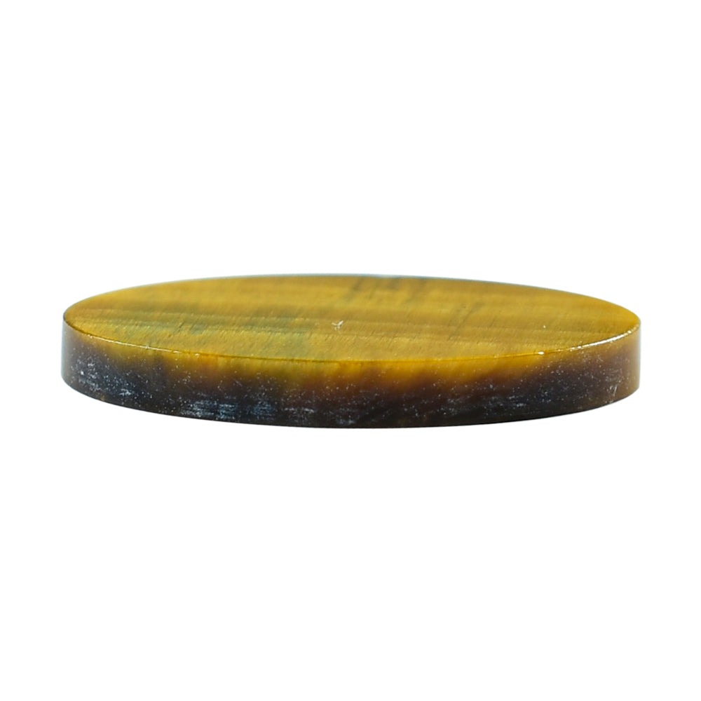 YELLOW TIGER EYE FLAT PLATE OVAL (OPAQUE)(CLEAN) 17.40X10.70 MM 3.90 CTS