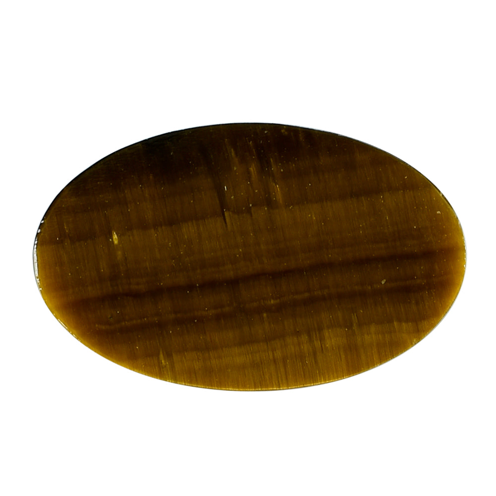 YELLOW TIGER EYE FLAT PLATE OVAL (OPAQUE)(CLEAN) 17.40X10.70 MM 3.90 CTS