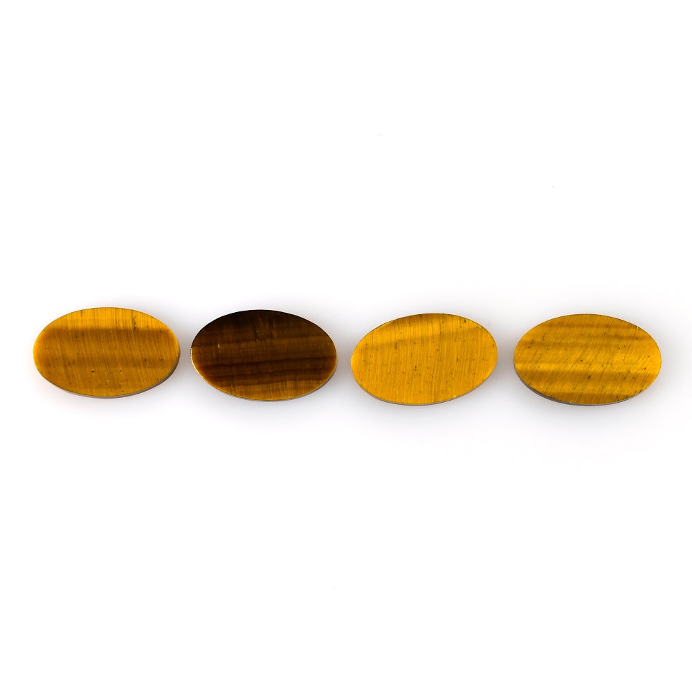 YELLOW TIGER EYE FLAT PLATE OVAL (OPAQUE)(CLEAN) 17.40X10.70 MM 3.90 CTS