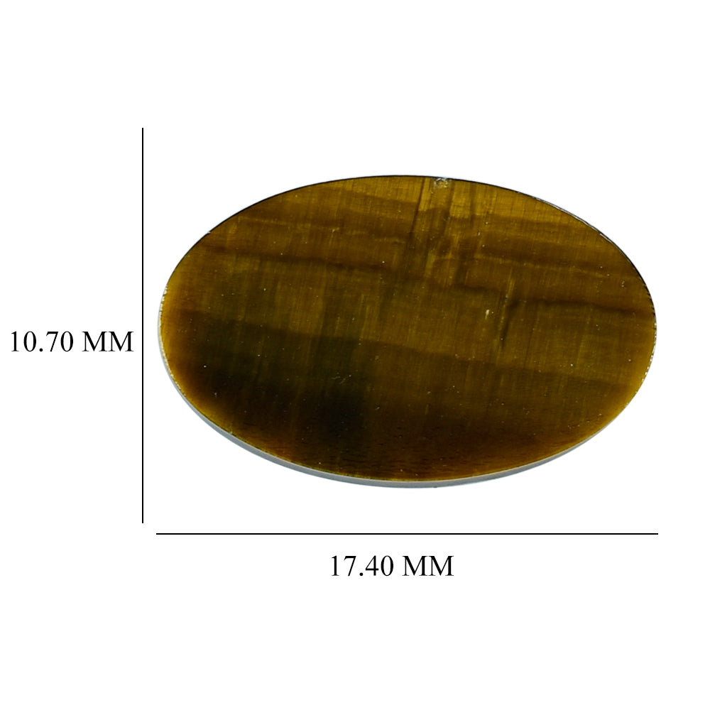 YELLOW TIGER EYE FLAT PLATE OVAL (OPAQUE)(CLEAN) 17.40X10.70 MM 3.90 CTS
