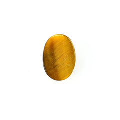 YELLOW TIGER EYE PLAIN OVAL CAB (OPAQUE)(CLEAN) 7.00X5.00 MM 0.66 CTS