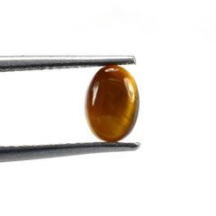 YELLOW TIGER EYE PLAIN OVAL CAB (OPAQUE)(CLEAN) 7.00X5.00 MM 0.66 CTS