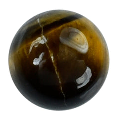 YELLOW TIGER EYE PLAIN ROUND CAB (OPAQUE)(CLEAN) 5.00X5.00 MM 0.53 CTS