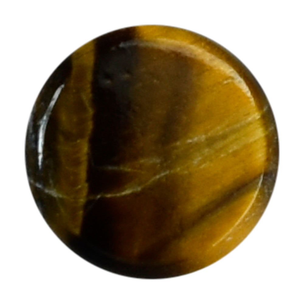 YELLOW TIGER EYE PLAIN ROUND CAB (OPAQUE)(CLEAN) 5.00X5.00 MM 0.53 CTS