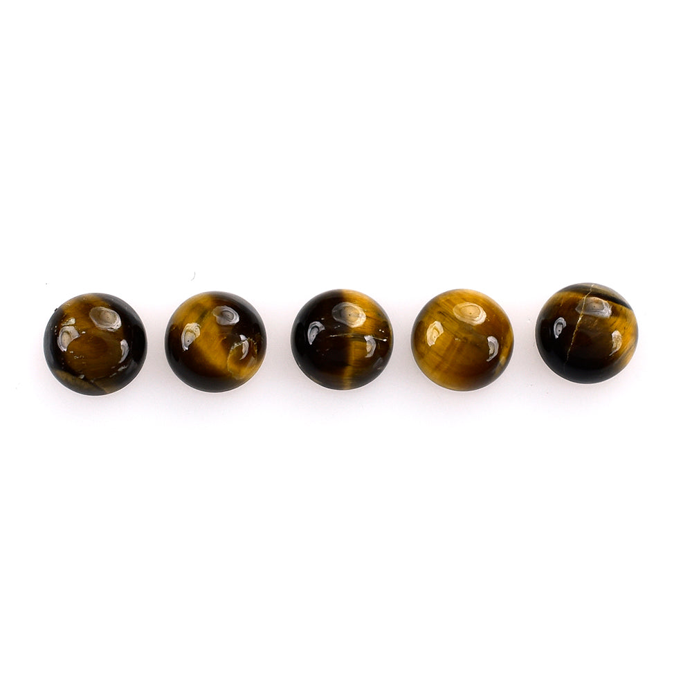YELLOW TIGER EYE PLAIN ROUND CAB (OPAQUE)(CLEAN) 5.00X5.00 MM 0.53 CTS