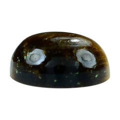 YELLOW TIGER EYE PLAIN ROUND CAB (OPAQUE)(CLEAN) 6.50X6.50 MM 1.02 CTS