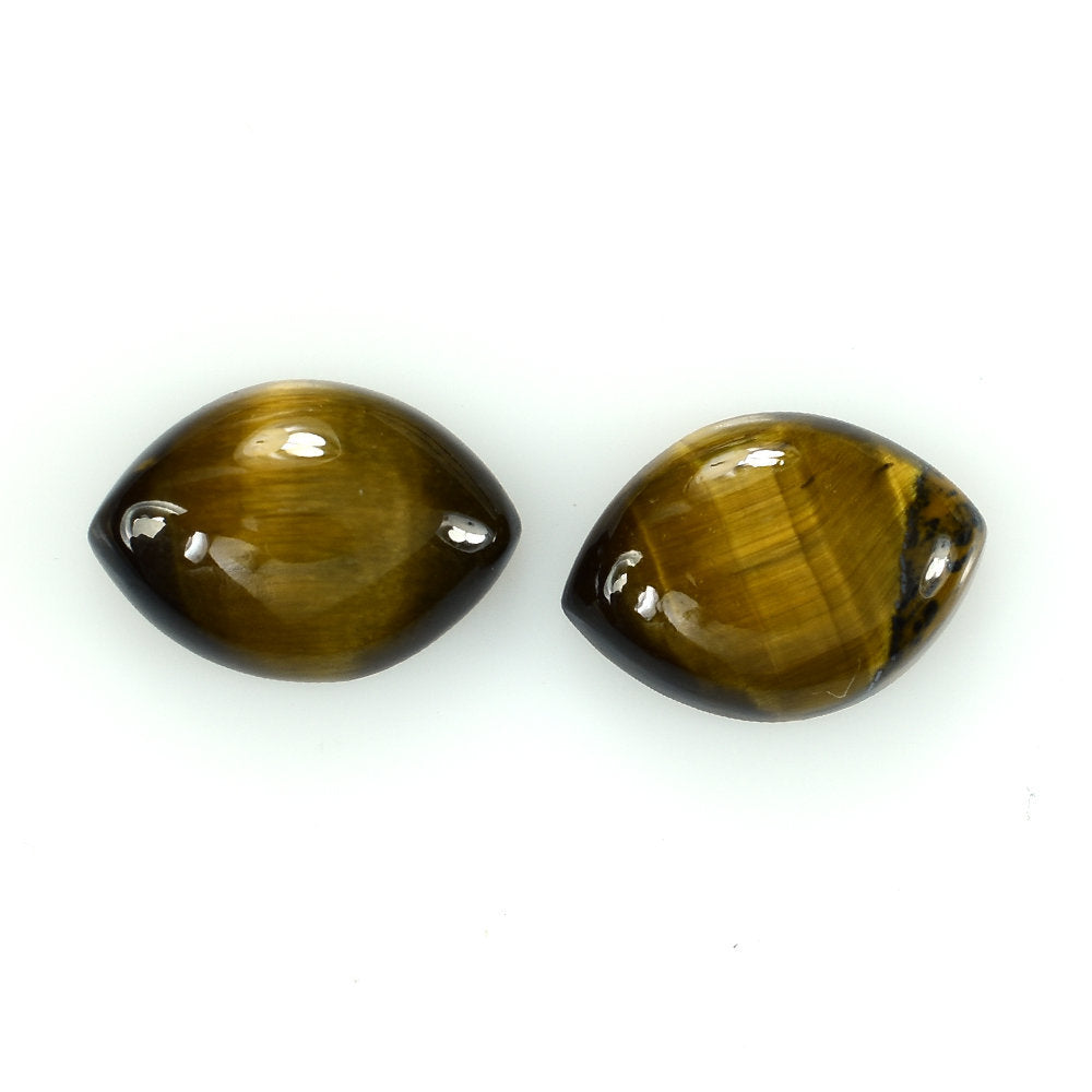 YELLOW TIGER'S EYE QUARTZ MARQUISE CAB 14X10MM 4.44 Cts.