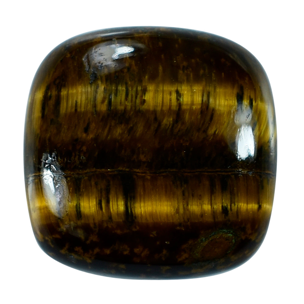 YELLOW TIGER'S EYE QUARTZ LENTIL CUSHION 12MM 7.87 Cts.