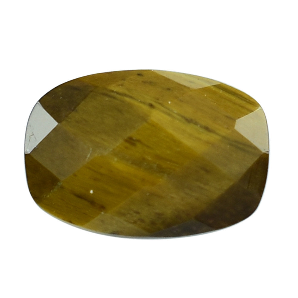 YELLOW TIGER'S EYE QUARTZ CHECKER CUT CUSHION 7X5MM 0.84 Cts.