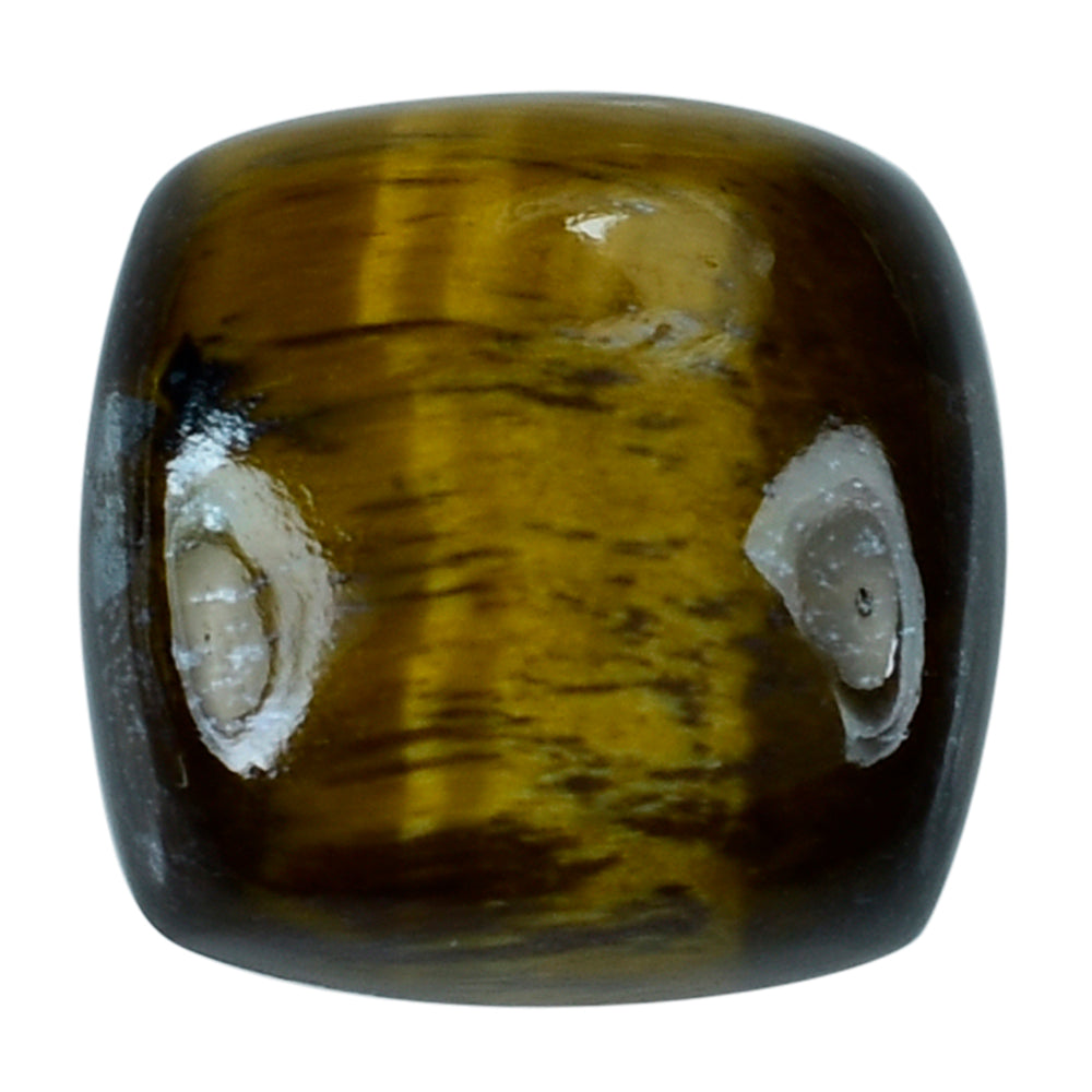 YELLOW TIGER'S EYE QUARTZ CUSHION CAB 11MM 5.54 Cts.