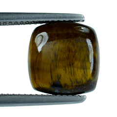 YELLOW TIGER'S EYE QUARTZ CUSHION CAB 11MM 5.54 Cts.
