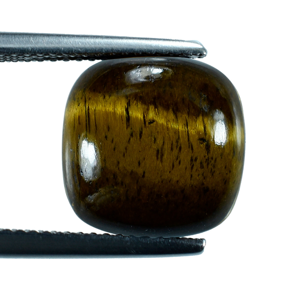 YELLOW TIGER'S EYE QUARTZ CUSHION CAB 10MM 3.75 Cts.