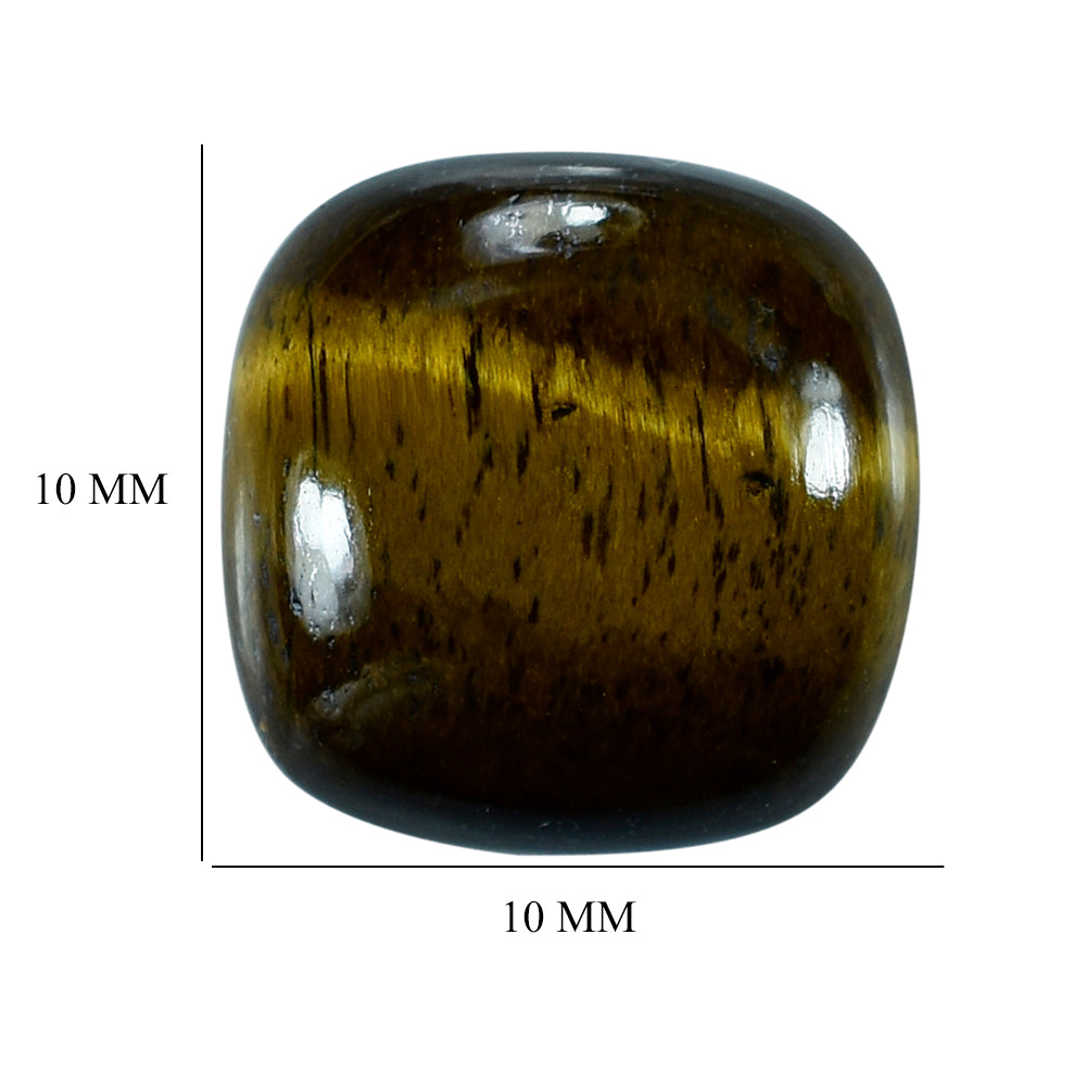 YELLOW TIGER'S EYE QUARTZ CUSHION CAB 10MM 3.75 Cts.