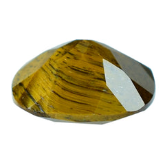 YELLOW TIGER'S EYE QUARTZ CHECKER CUT CUSHION 11MM 4.32 Cts.