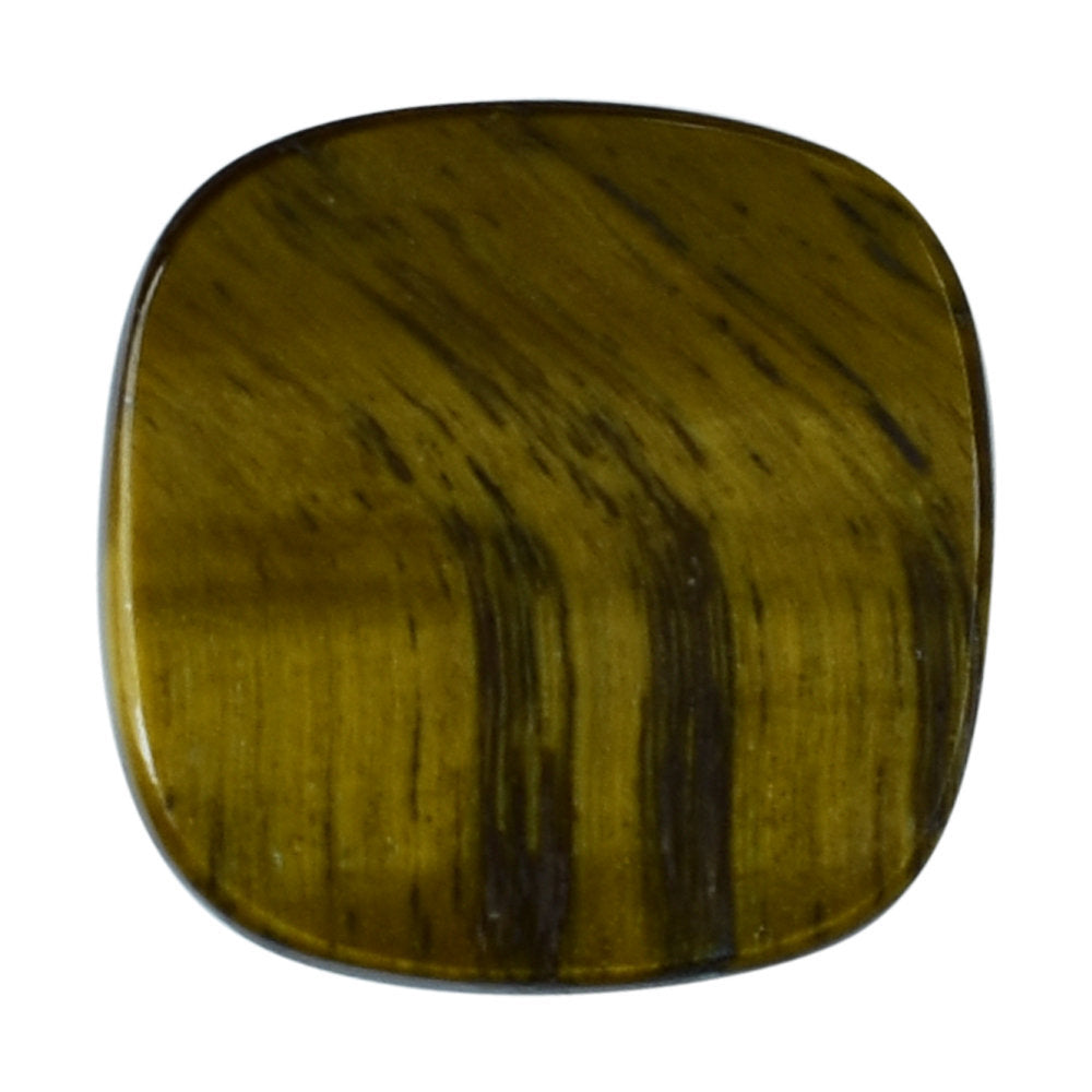 YELLOW TIGER'S EYE QUARTZ ROSE CUT CUSHION CAB (FLAT) 12MM 4.61 Cts.