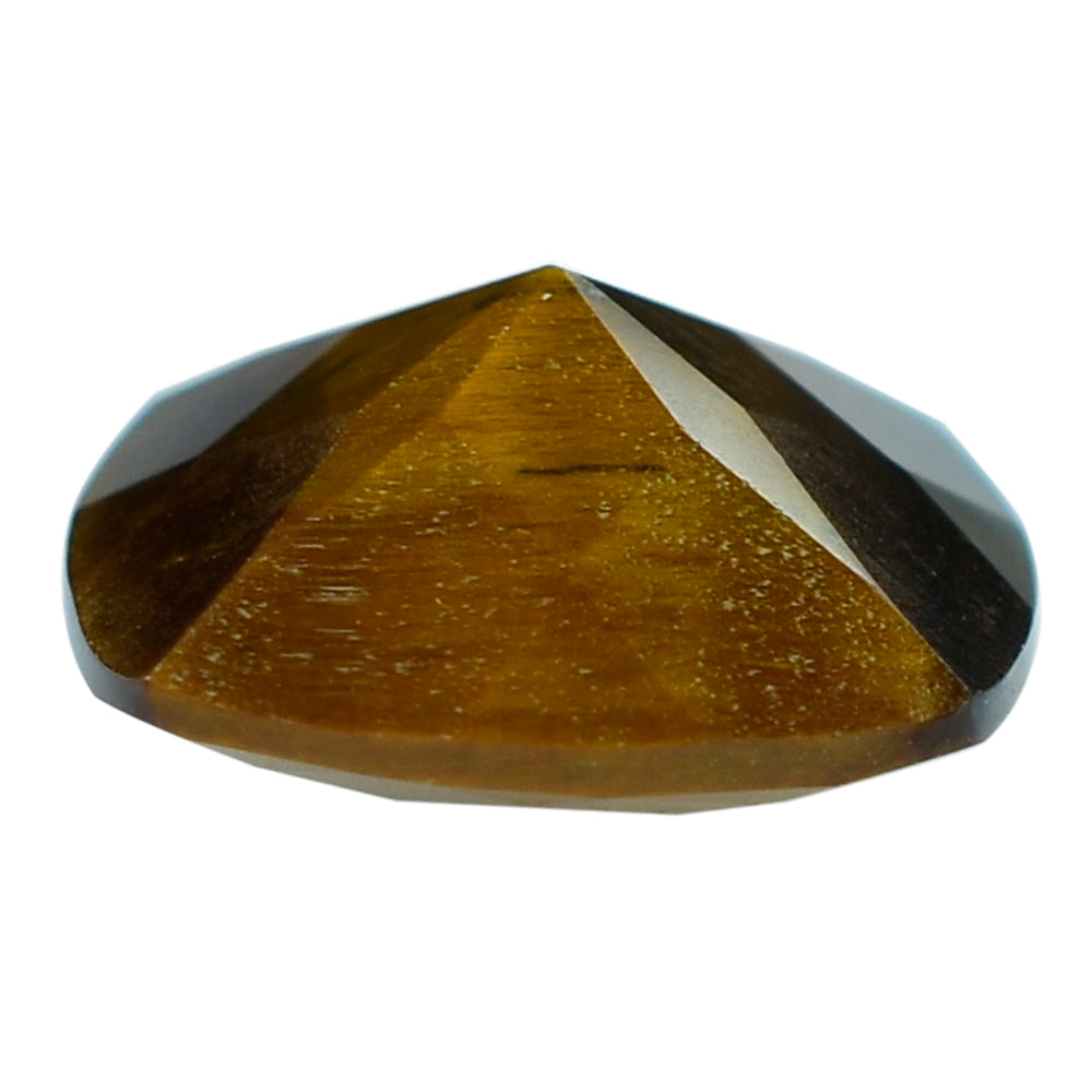 YELLOW TIGER'S EYE QUARTZ CHECKER CUT CUSHION 12MM 5.38 Cts.